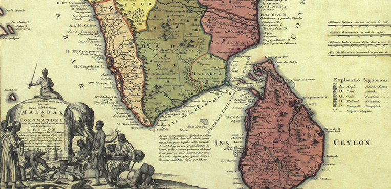 Mapa antigo mostra o sul da Índia