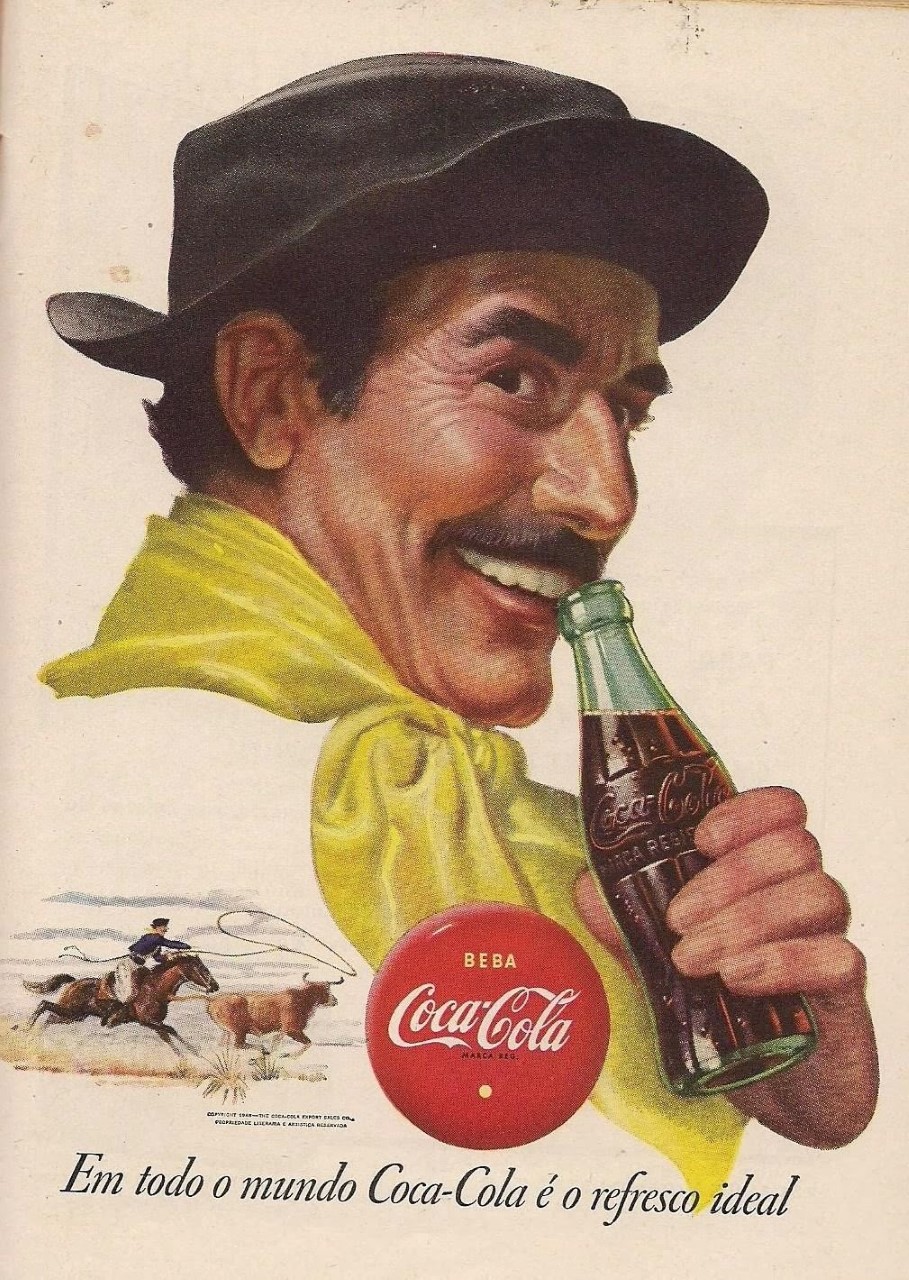 Gaúcho bebendo coca-cola