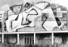 Arthur Neiva Pavilion
Arthur Neiva Pavilion Designed by Burle Marx, the tile panel on the curved wall of the auditorium, which faces the Avenida Brasil freeway, was originally composed of two parts. The ground-floor section was removed and put into storage so the pieces can eventually be reinstalled during restorative intervention. Only the second-floor panel remains in place. Photo: Acervo COC