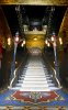Hall de entrada
A escada principal é estruturada em ferro forjado com pisos em mármore de Carrara e corrimãos em ferro fundido e latão. É o elemento de maior destaque do hall principal do Castelo. Foto: Rosio Moyano.